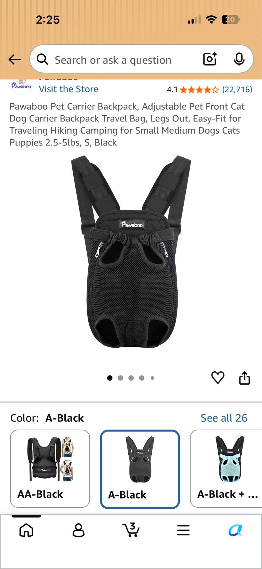 Pet carrier backpack