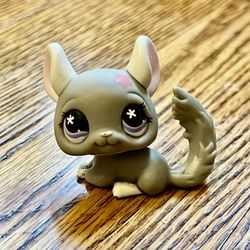 Littlest Pet Shop LPS Gray Chinchilla Pink Blue Rainbow Star Eyes 2007