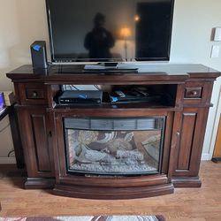 Electric fireplace With Remote And Storage 