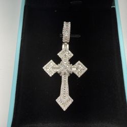 1.5” VVS Moissanite Cross Pendant 💎 Iced Out – Passes Diamond Tester