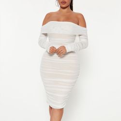 white ruffle dress
