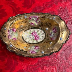 Nippon Hand Painted Claw  Foot Soap Dish