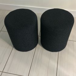 2 Black Ottoman Chairs 