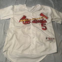 Albert Pujols St. Louis Cardinals authentic Majestic Stitched Jersey, men’s size 48; white w/red lettering 