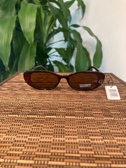 Metallic Accent Wide Oval Sunglasses