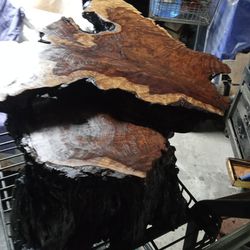 Redwood Burl Table With Solid Burl Base