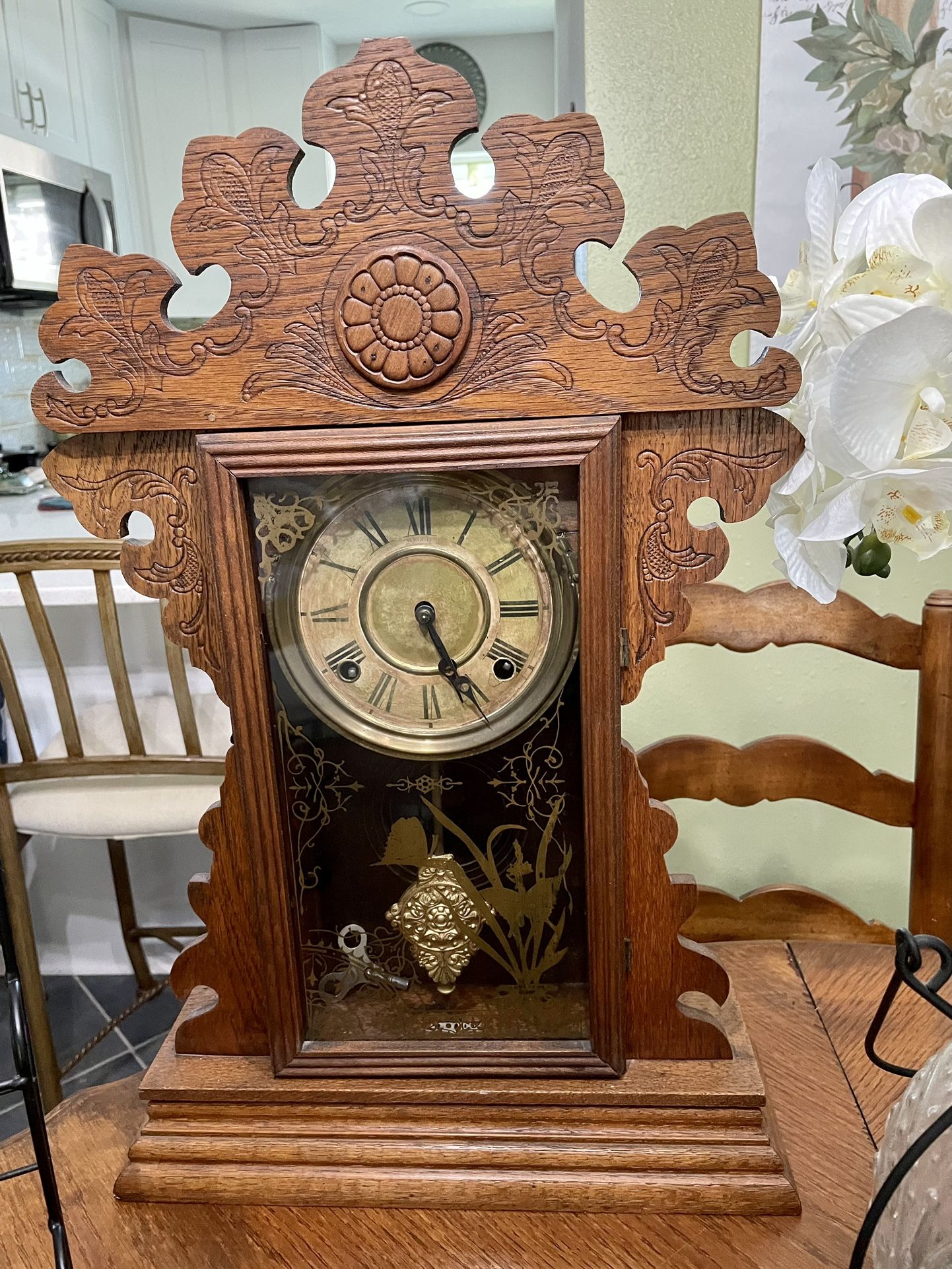 Antique EN Welch 8Day Gingerbread Clock 