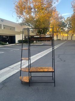 Coat Rack Stand with Storage, Multifunctional Entryway Shelf Organizer with 10 Hooks and 6-Tier Shelves, 72" Industrial Hall Tree Freestanding Clothes