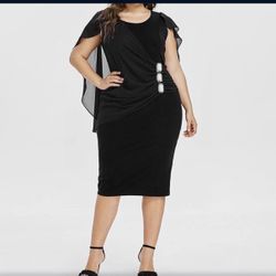 Scoop Neck Ruched Fitted Formal Chiffon Midi Dressed