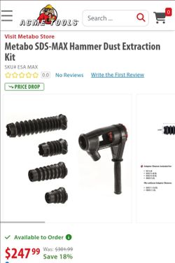Metabo SDS-MAX Hammer Dust Extraction Kit $100