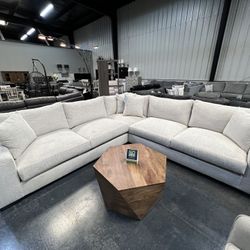 Beige Sectional w/ cloud seating 
