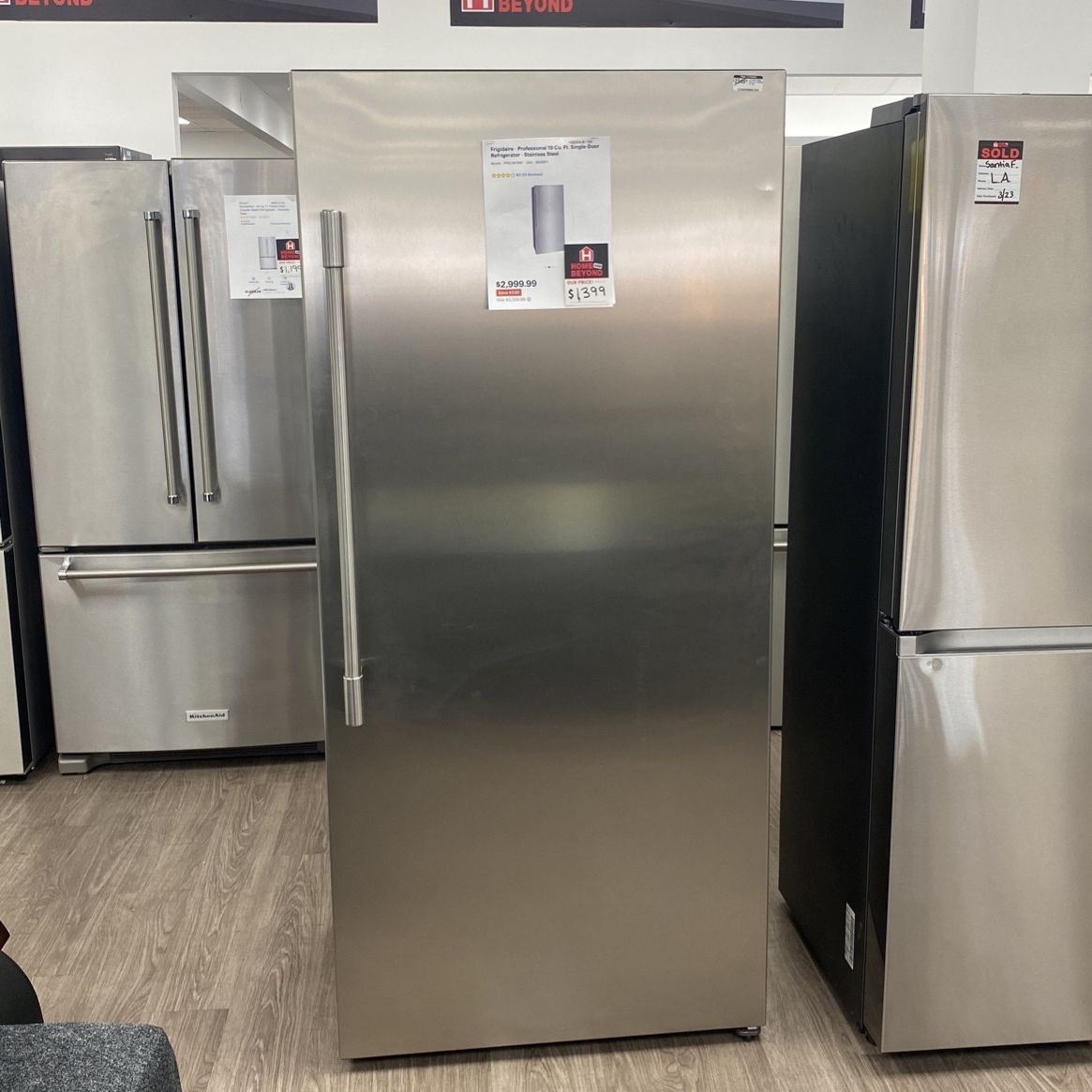 Frigidaire - Professional 19 Cu. Ft. Single-Door Refrigerator - Stainless Steel Model:FPRU19F8WF