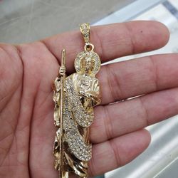 Saint Jude Pendant Medalla San Judas 14k Gold Filled