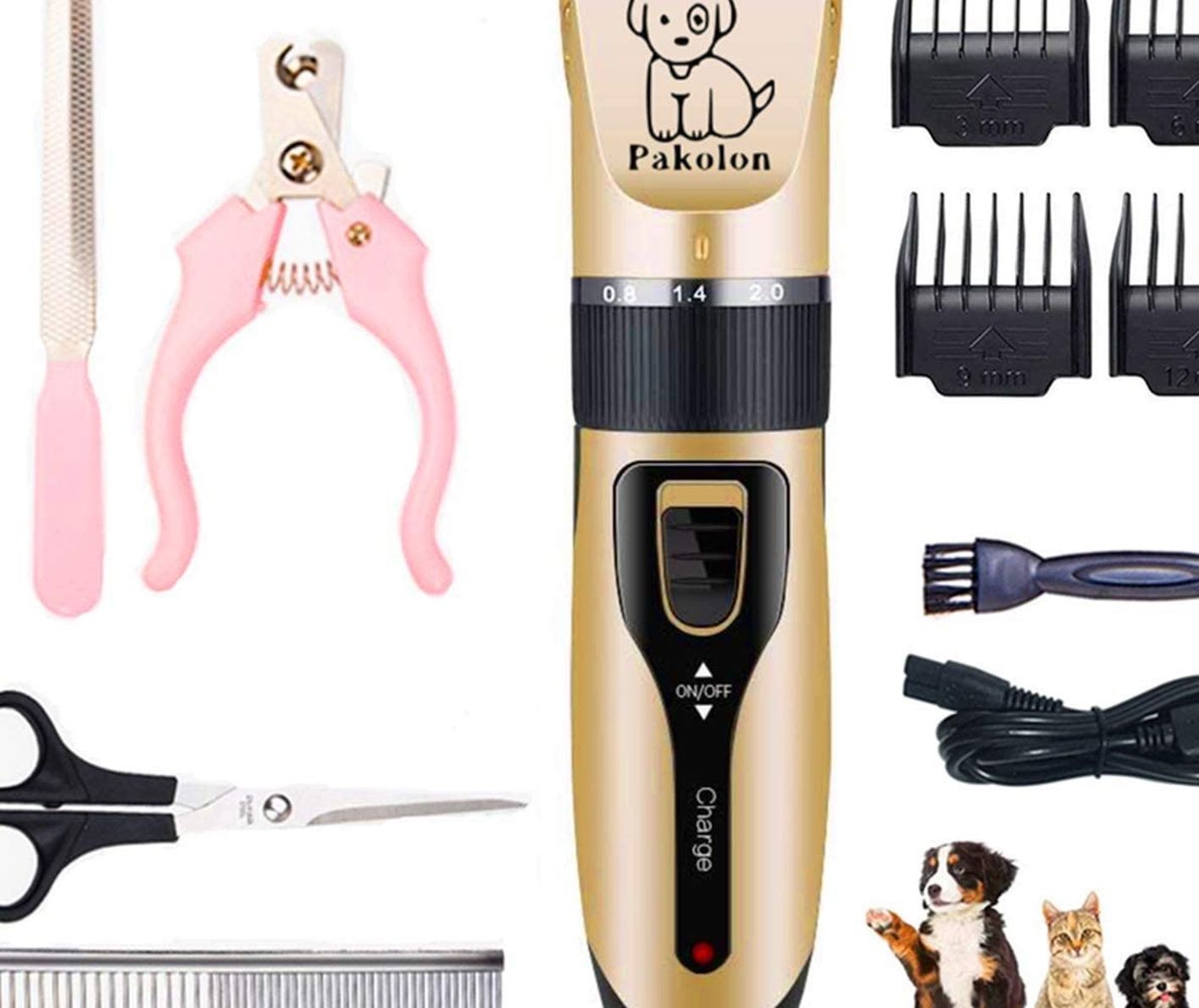 Pakolon Dog Clippers pet electrick Clippers Frequency Adjustment Low Noise USB Charging Pet Grooming Hair Clippers Kit Cat and Dog Clipper Beauty Kits