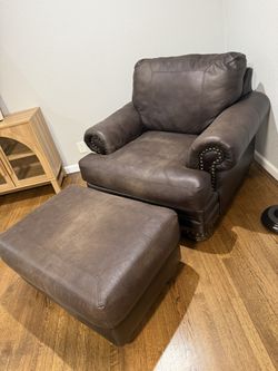 Leather Chair & Ottoman