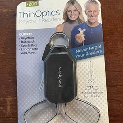 ThinOptics Secure Fit Armless Ultralight Reading Glasses with Keychain Case