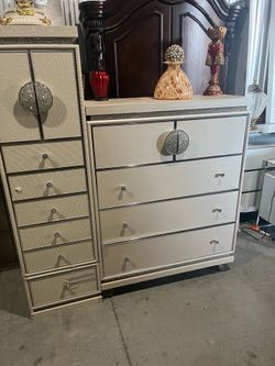 Michael Amini, dresser and jewelry cabinets