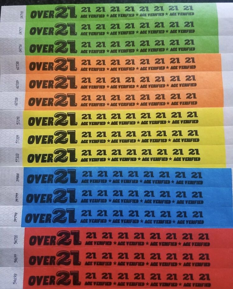 500ct Tyvek Wristband Age Verified Over 21 Cross Posted