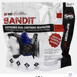 SAS Safety 8661-93 Bandit Half Mask Respirator OV Cartridge N95 Filter - Large