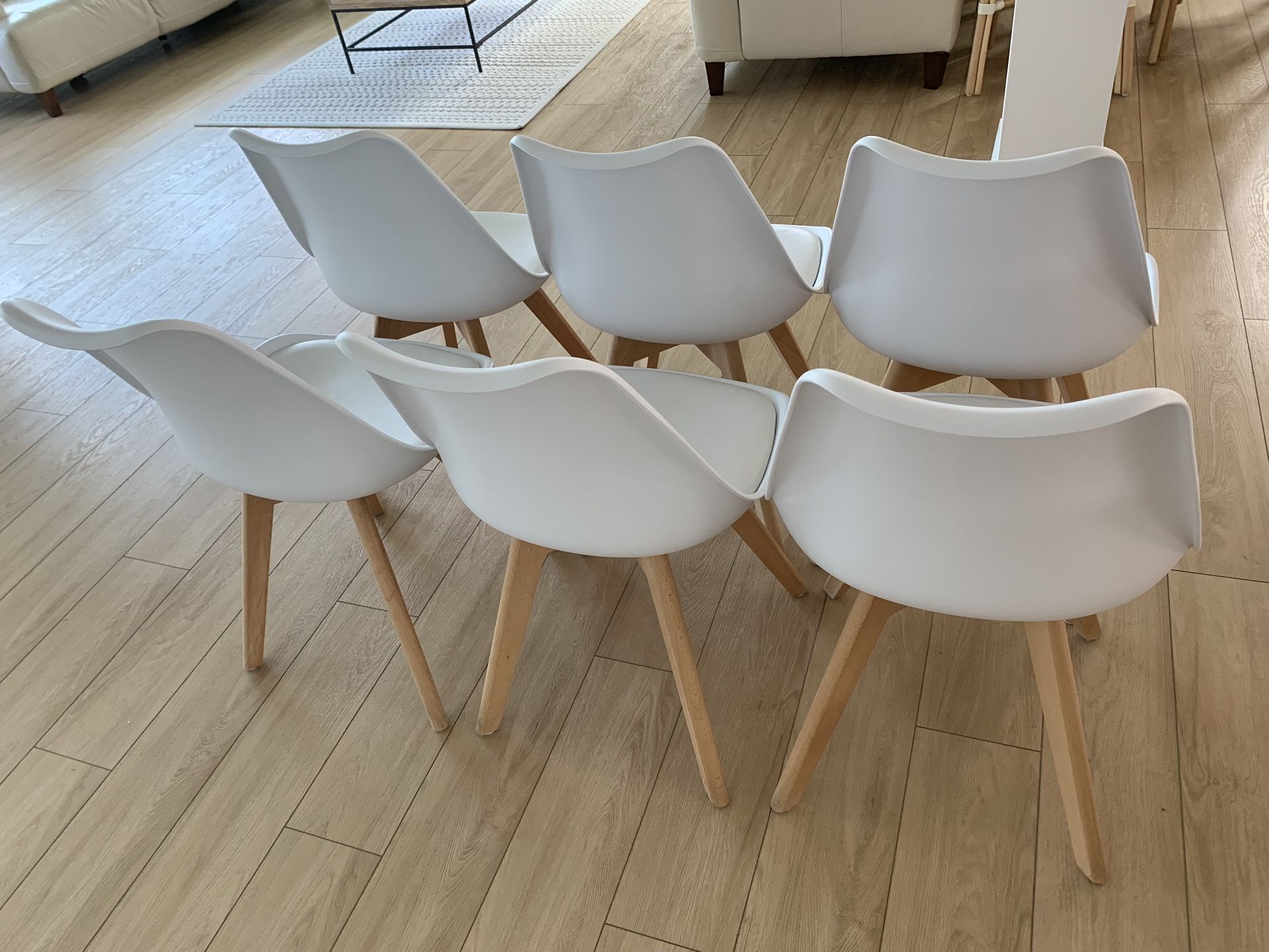 Dining Chairs White Modern Wood Legs