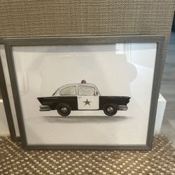 4 Restoration Hardware Children Automobile Car Art Work   Jewelry Boy Room 