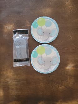 Baby Shower Cake Plates & Forks