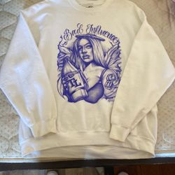 White And Purple Crew Neck 