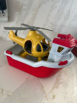 Green Toys Rescue Boat & Helicopter Playset