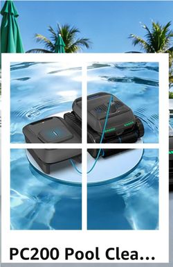 PC200 Automatic Robotic Pool Vacuum Cleaner with Skimmer, Smart Navigation, Pool Cleaner Robot for Surface, Walls, Waterline & Floor Cleaning, 10000GP