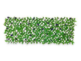 Expandable Artificial Ivy Trellis with Flowers – 6ft Privacy Screen