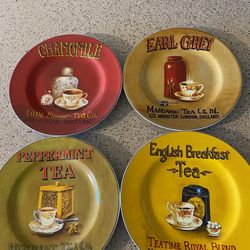 4 Sakura tea cup plates