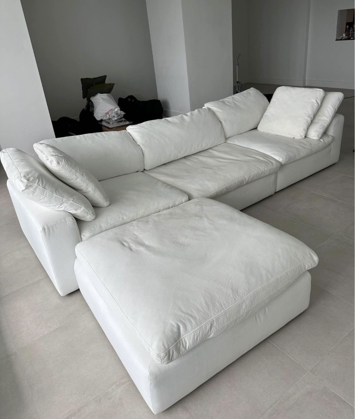 Nixon white cloud modular sectional couch delivery is available