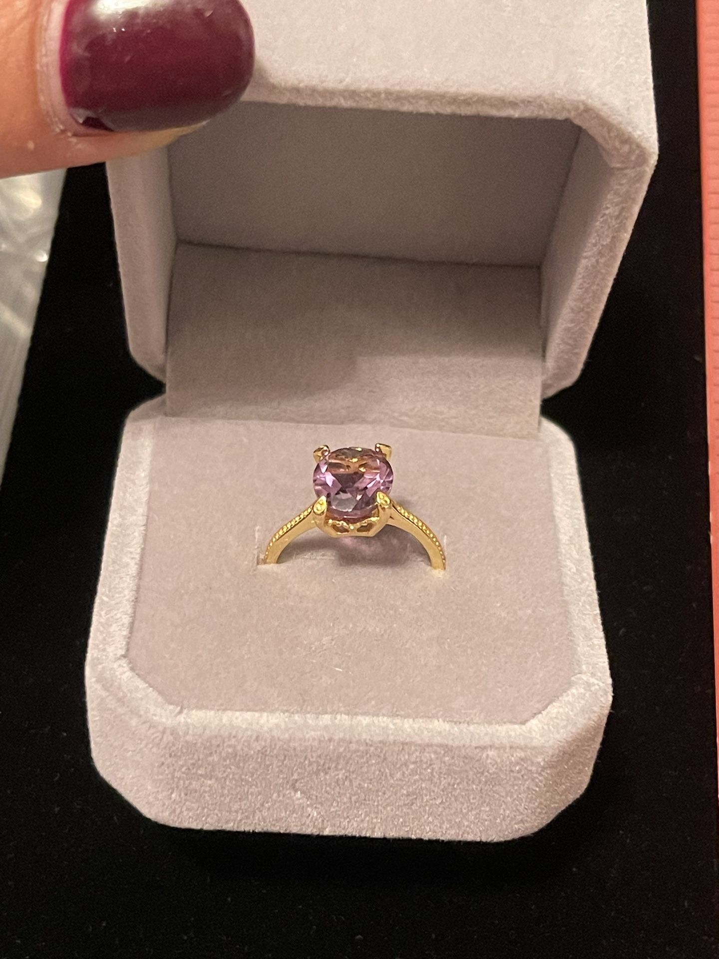 Amethyst Ring Adjustable / All Size. Great Gift For Your Mom, Sister, Girlfriend