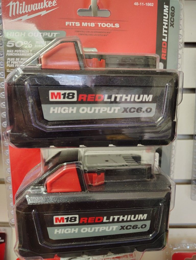 Milwaukee 6.0ah High Output Battery 2 Pack