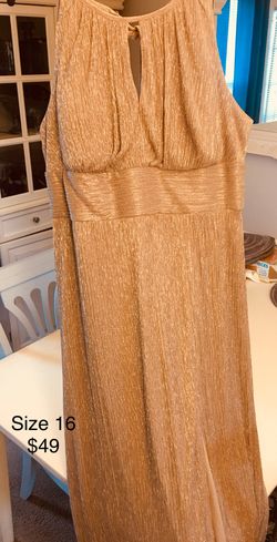 Evening beige gold drees