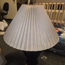 navy blue and gilt ceramic table lamp with