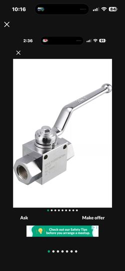 USED Ball Valve Comet General AR Pressure Washer Ball Valve 4500 psi . ( NO Fittings included ) “ONLY VALVE “