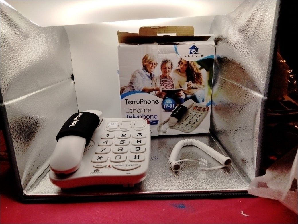 Big Button Phone For Seniors - Corded Landline Telephone - One Touch Dialling For Visually Impaired - Amplified Ringer With Loud Speaker For Hearing