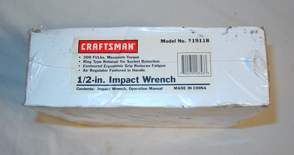 Craftsman 19118 Air Drive Pneumatic 1/2" Impact Wrench NEW Box Sealed