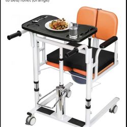 Patient Lift Transfer Chair for Home, 440lbs Capacity, 4 in 1 Patient Lift Transfer Chair with 180
