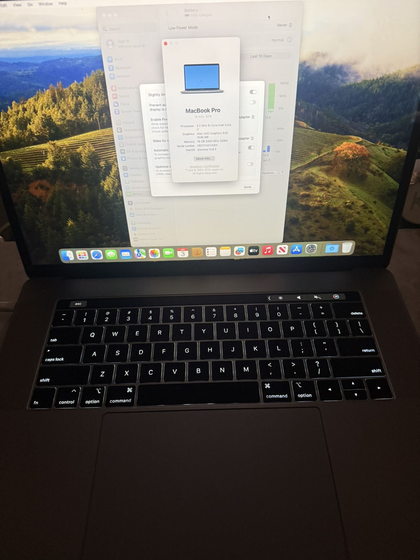 2018 MacBook Pro 15 In Touchbar