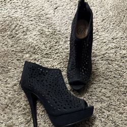 Black Open Toe Heels 