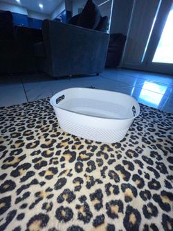 White Plastic Laundry Basket