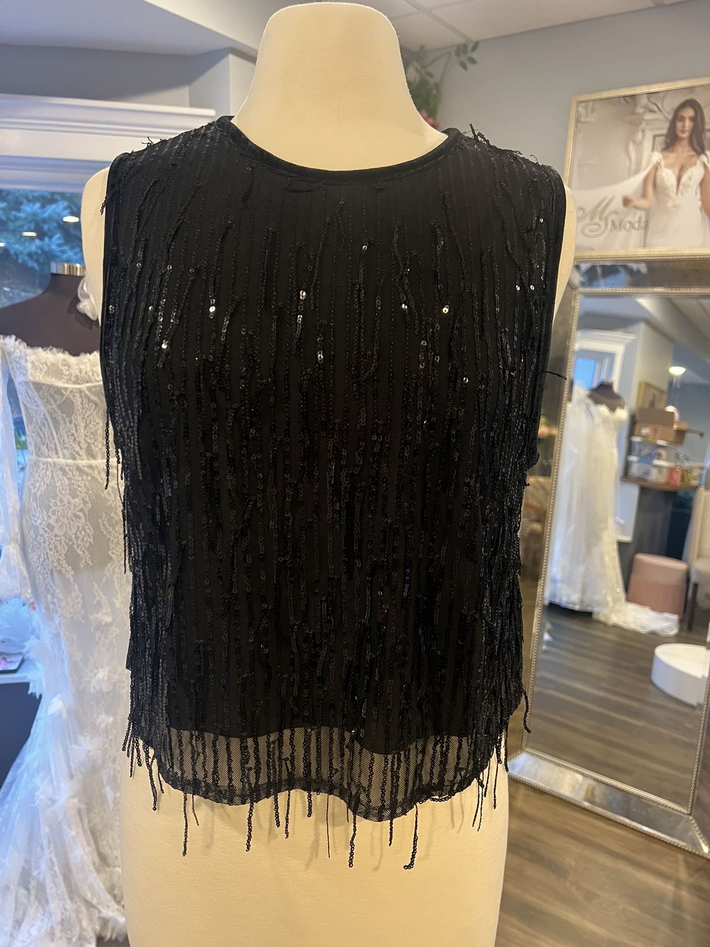 Crop Top With Fringe L