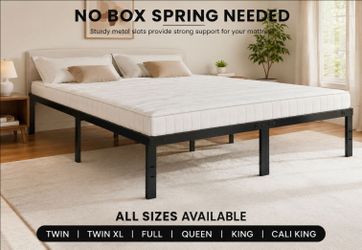 🔥 BRAND NEW METAL PLATFORM BED FRAMES 🔥NO NOX SPRING NEEDED/STURDY