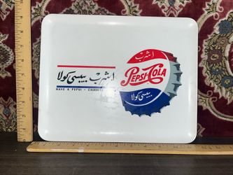 Vintage Egyptian Pepsi Cola Advertising Tray Made In Italy
