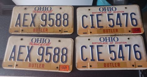 VARIOUS OHIO LICENSE PLATES $5 FOR A SINGLE PLATE & $10 FOR A PAIR