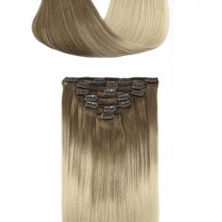 GOO GOO Clip in Hair Extensions Real Human Hair, Remy Human Hair Extensions Clip ins