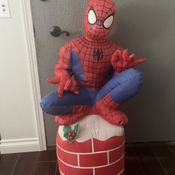 Rare Spider-Man Chimney Airblown Inflatable Christmas Blow Up Decoration 3.5ft