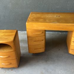 Heywood Wakefield  Vintage mid century Desk and Filing cabinet
